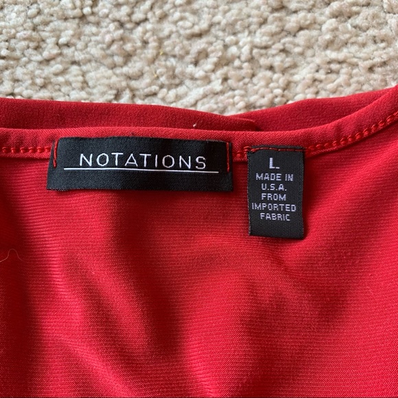 Notations Large Red Shirt Top - Picture 3 of 3